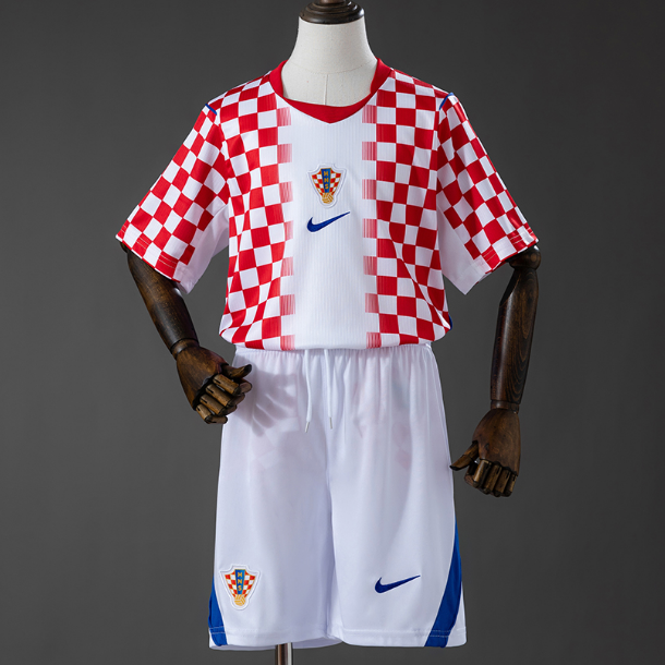 2026 FIFA World Cup Croatia Home Kids Soccer Kits Shirt with Shorts